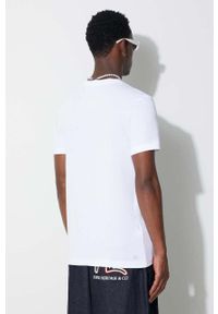 Lacoste t-shirt męski kolor biały z nadrukiem. Kolor: biały. Wzór: nadruk #2
