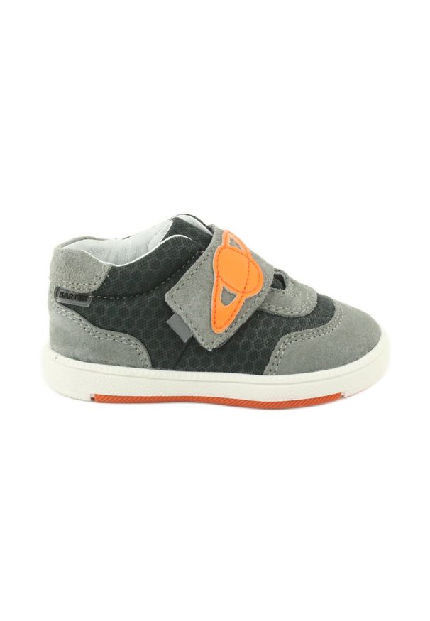 Buty sportowe trampki na rzep Bartek 71141 pomarańczowe szare. Zapięcie: rzepy. Kolor: szary, wielokolorowy, pomarańczowy. Materiał: skóra. Sezon: wiosna, jesień. Styl: sportowy
