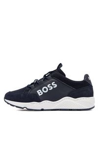 BOSS - Boss Sneakersy J50856 S Granatowy. Kolor: niebieski. Materiał: skóra #6