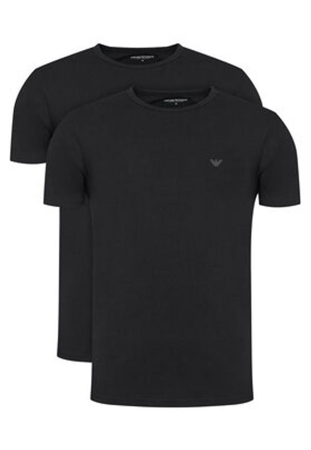 Emporio Armani Underwear Komplet 2 t-shirtów EM000391 AF14132 MC005 Czarny Regular Fit. Kolor: czarny. Materiał: bawełna
