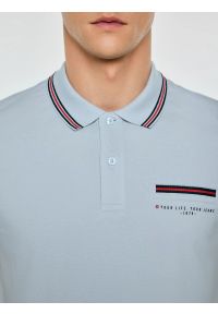 Big-Star - Koszulka męska polo z kontrastowym wykoŅczeniem niebieska Polos 400. Typ kołnierza: polo. Kolor: niebieski. Materiał: dzianina, materiał. Wzór: nadruk. Styl: elegancki, klasyczny, sportowy #2
