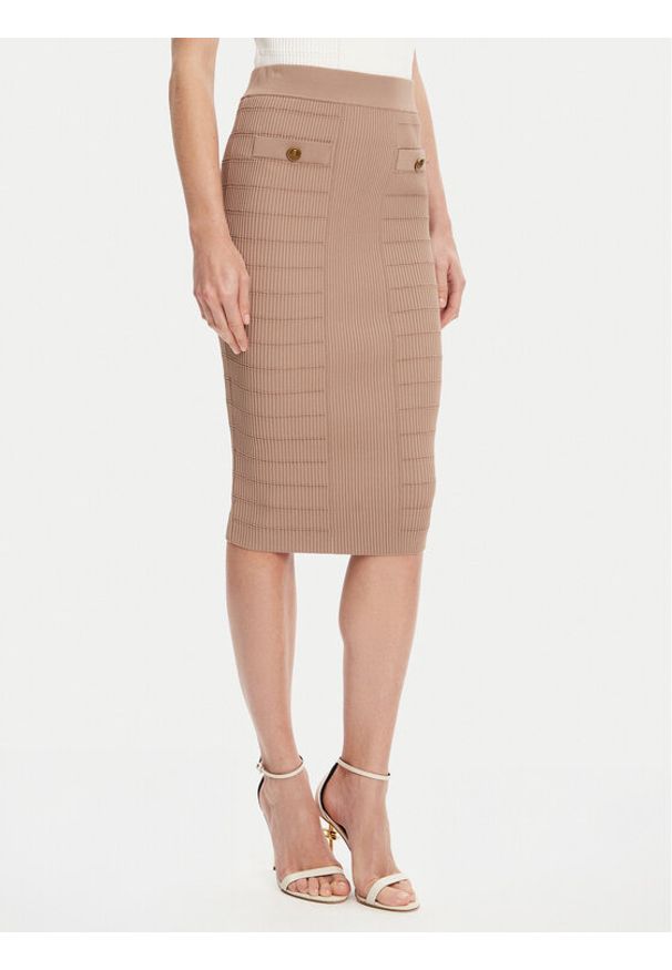 Guess Spódnica W5YD66 Z0130 Brązowy Slim Fit. Kolor: brązowy. Materiał: wiskoza