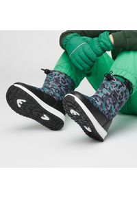 Big-Star - Szare Śniegowce Big Star Ocieplane Buty Dziecięce. Kolor: szary. Materiał: syntetyk, materiał, skóra ekologiczna, futro. Szerokość cholewki: normalna. Wzór: kolorowy. Sezon: zima #1