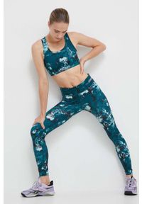 Hummel legginsy treningowe Digi kolor zielony wzorzyste. Kolor: zielony. Materiał: skóra, materiał, włókno #3
