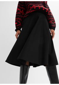 bonprix - Spódnica midi z mieszanki wiskozy, dł. za kolano. Kolor: czarny. Materiał: wiskoza #2