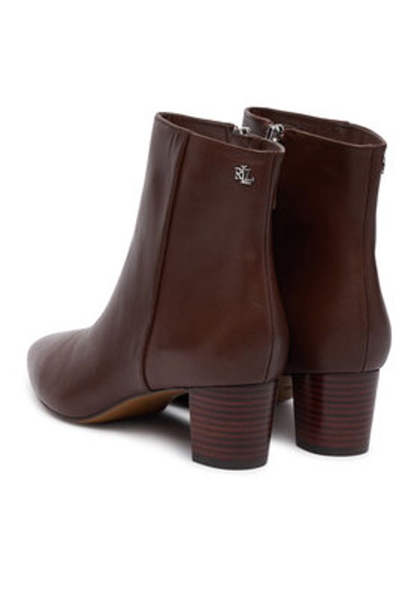 Lauren Ralph Lauren - LAUREN RALPH LAUREN Botki Demi 802974503002 Brązowy. Kolor: brązowy. Materiał: skóra