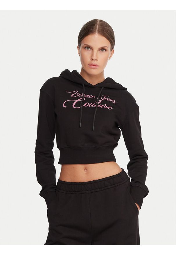 Versace Jeans Couture Bluza 79HAIT05 CF01T Czarny Regular Fit. Typ kołnierza: kołnierzyk włoski. Kolor: czarny. Materiał: bawełna