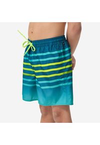 Decathlon - Spodenki surfingowe dla dzieci Olaian 100 Tokyo Sun. Kolor: niebieski. Materiał: poliester, materiał. Długość: krótkie #1