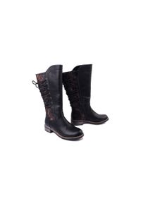 Rieker - RIEKER TEX 94693-00 black, kozaki damskie. Zapięcie: zamek. Kolor: czarny. Materiał: futro. Szerokość cholewki: normalna. Obcas: na obcasie. Wysokość obcasa: średni