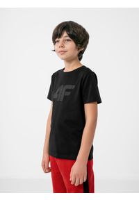 4f - T-shirt chłopięcy (122-164). Kolor: czarny. Materiał: materiał, bawełna #1