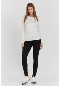 Guess - GUESS Biały damski sweter Olive z haftowanym logo, Rozmiar S. Kolor: biały. Materiał: elastan, wiskoza, poliamid, materiał. Długość rękawa: długi rękaw. Długość: długie. Wzór: haft. Styl: elegancki, klasyczny #3