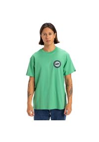 Quiksilver - Koszulka z krótkim rękawem dla Mężczyzn CIRCLE BACK Zielony. Kolor: czerwony, pomarańczowy, wielokolorowy. Materiał: materiał, bawełna. Długość rękawa: krótki rękaw. Długość: krótkie