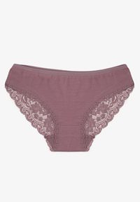 Renee - Fioletowe Majtki Figi z Koronkowymi Wstawkami Amiora. Kolor: fioletowy. Materiał: koronka. Wzór: koronka #1