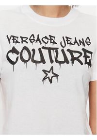Versace Jeans Couture T-Shirt 75HAHT16 Biały Regular Fit. Kolor: biały. Materiał: bawełna #4