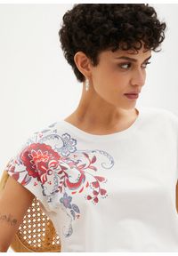 bonprix - Shirt z nadrukiem. Kolor: biały. Wzór: nadruk. Styl: klasyczny #3