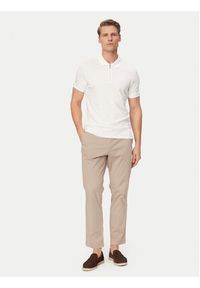 Calvin Klein Polo LV04LE255G Biały Slim Fit. Typ kołnierza: polo. Kolor: biały. Materiał: bawełna #3