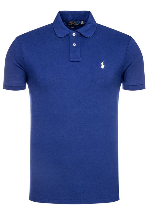 Polo Ralph Lauren Polo Core Replen 710795080 Granatowy Slim Fit. Typ kołnierza: polo. Kolor: niebieski. Materiał: bawełna