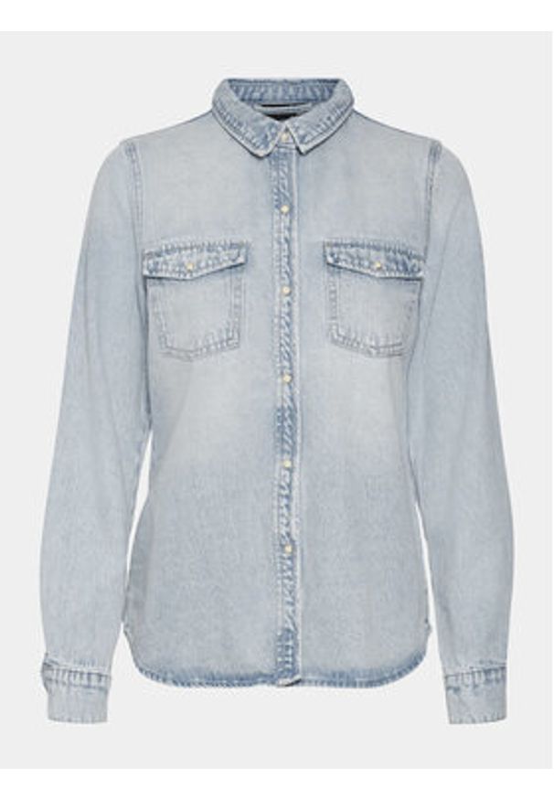 Vero Moda Koszula jeansowa Annalise 10302480 Niebieski Regular Fit. Kolor: niebieski. Materiał: bawełna