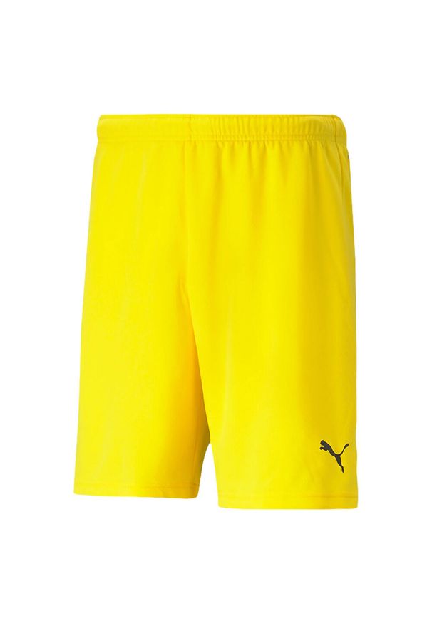 Puma - Męskie Spodenki Dresowe TeamRISE. Kolor: żółty. Materiał: dresówka