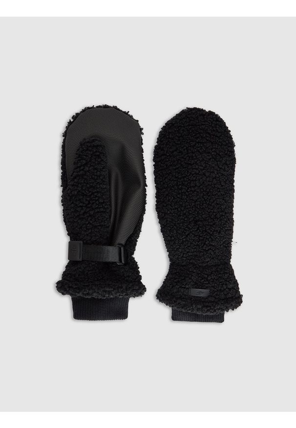 4f - 4F Rękawiczki z jednym palcem uniseks - czarne L/XL. Kolor: czarny. Materiał: syntetyk, materiał. Sezon: zima. Styl: casual, elegancki