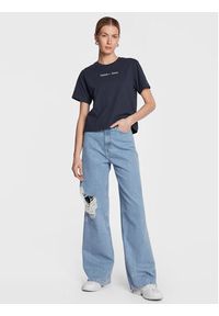 Tommy Jeans T-Shirt Serif Linear DW0DW15049 Granatowy Regular Fit. Kolor: niebieski. Materiał: bawełna #5