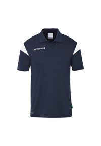 UHLSPORT - Koszulka polo dla dzieci Uhlsport Squad 27. Typ kołnierza: polo. Kolor: niebieski, biały, wielokolorowy. Wzór: napisy
