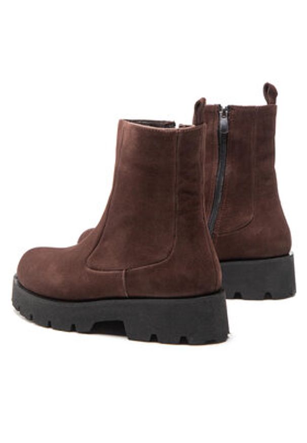 Simple Botki SL-15-02-000049 Brązowy. Kolor: brązowy. Materiał: nubuk, skóra