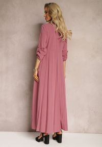 Renee - Ciemnofioletowa Sukienka Hillcrest. Kolor: fioletowy. Długość rękawa: długi rękaw. Typ sukienki: koszulowe. Długość: maxi
