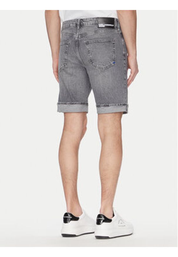 Karl Lagerfeld Jeans Szorty jeansowe A2M10082 Szary Slim Fit. Kolor: szary. Materiał: bawełna