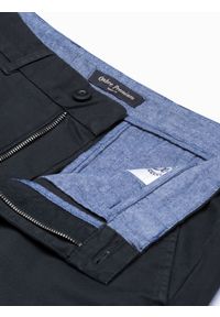 Ombre Clothing - Spodnie męskie chino P894 - czarne - L. Kolor: czarny. Materiał: elastan, bawełna #3