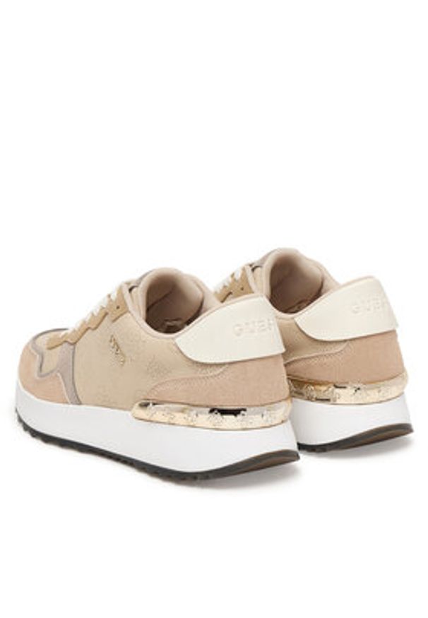 Guess Sneakersy FLPVN5 FAB12 Beżowy. Kolor: beżowy. Materiał: skóra