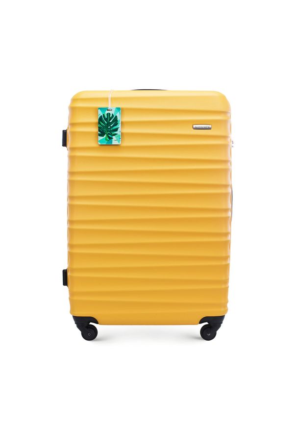 Wittchen - Duża walizka z zawieszką żółta. Kolor: żółty. Styl: wakacyjny