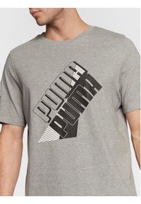 Puma T-Shirt Power Logo 849788 Szary Regular Fit. Kolor: szary. Materiał: bawełna