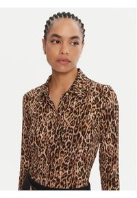 Just Cavalli Koszula 79PAL228 JS496 Brązowy Slim Fit. Kolor: brązowy. Materiał: wiskoza #4