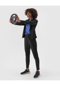 4f - 4F Spodnie treningowe szybkoschnące damskie - czarne XS. Kolor: czarny. Materiał: syntetyk, włókno, dzianina, materiał, elastan. Wzór: jednolity, ze splotem. Sport: fitness #1