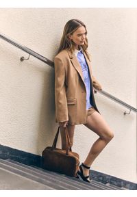 Reserved - Jednorzędowa marynarka - beżowy. Kolor: beżowy. Materiał: tkanina, wiskoza #1