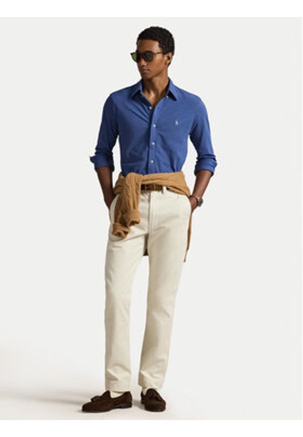 Polo Ralph Lauren Koszula 710654408502 Niebieski Regular Fit. Typ kołnierza: polo. Kolor: niebieski. Materiał: bawełna