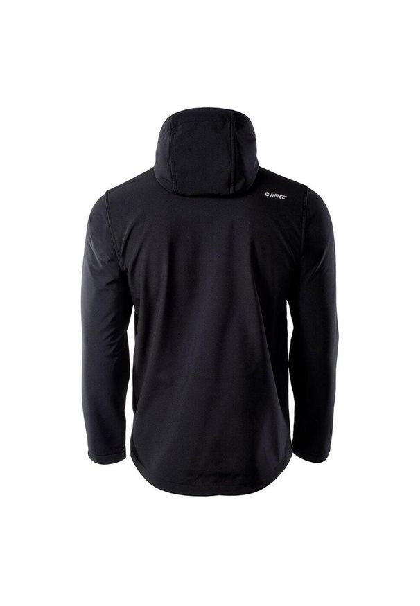 Hi-tec - Kurtka Softshell Męska Caen. Kolor: czarny, pomarańczowy, wielokolorowy. Materiał: softshell