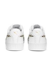 Puma - Młodzieżowe sneakersy Carina 2.0 Holo PUMA White Granola Black Gold Beige. Kolor: biały, wielokolorowy, beżowy, czarny. Wzór: motyw zwierzęcy. Sezon: lato