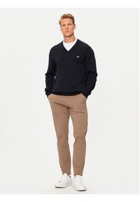 GANT - Gant Sweter Classic 8030562 Granatowy Regular Fit. Kolor: niebieski. Materiał: bawełna #4