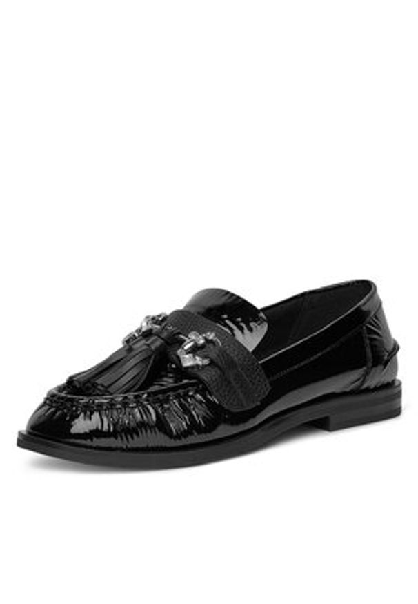 Eva Minge Loafersy PETUNIA-V1792-335-1 Czarny. Kolor: czarny. Materiał: lakier, skóra