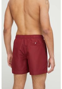 TOMMY HILFIGER - Tommy Hilfiger szorty kąpielowe kolor bordowy. Kolor: czerwony. Materiał: tkanina, poliester #4