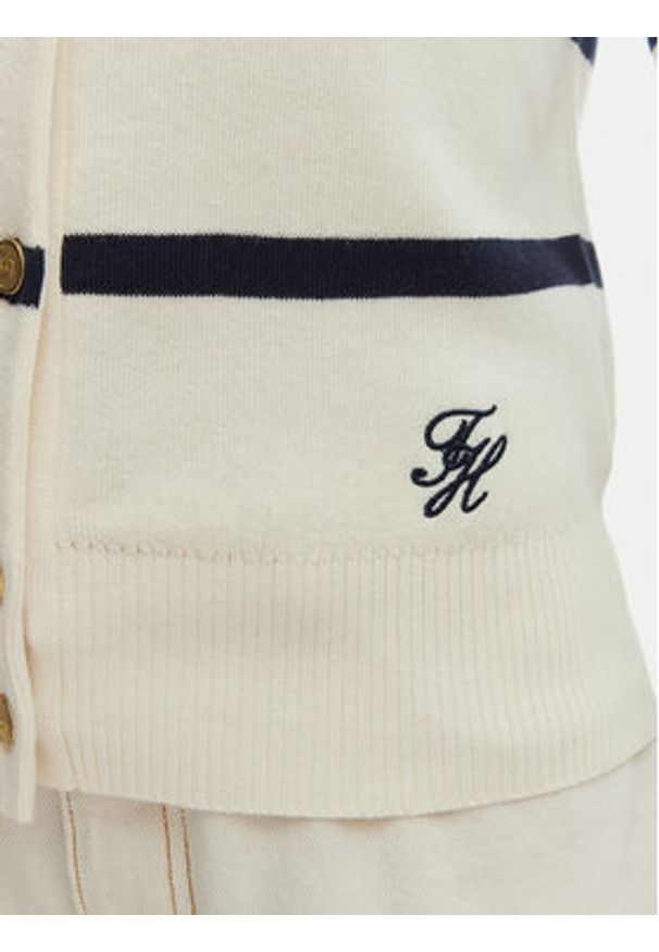 TOMMY HILFIGER - Tommy Hilfiger Kardigan WW0WW49617 Écru Regular Fit. Kolor: kremowy. Materiał: bawełna