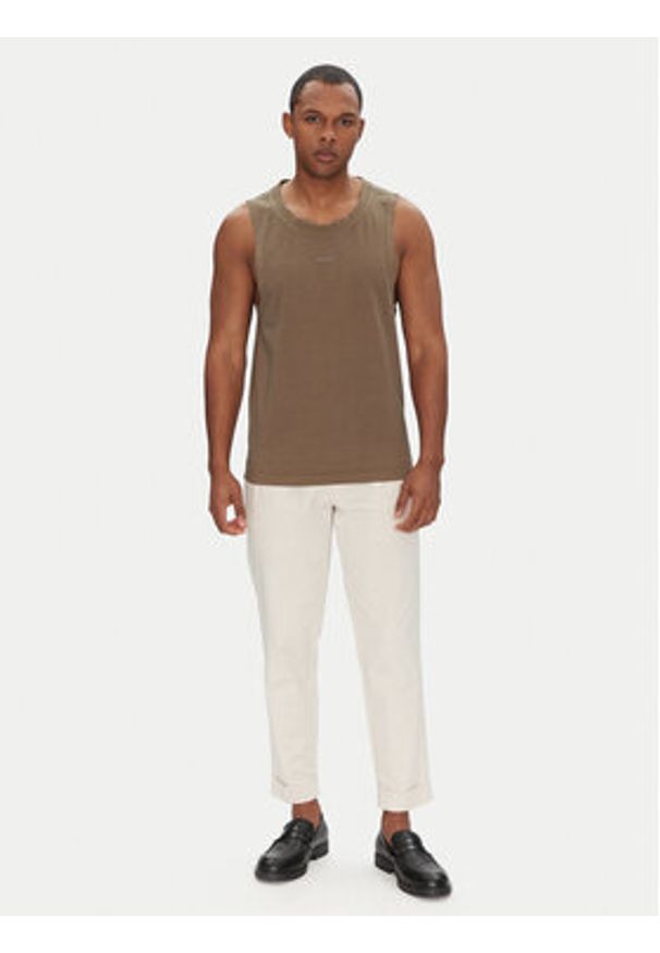 BOSS Tank top 50536739 Khaki Regular Fit. Kolor: brązowy. Materiał: bawełna