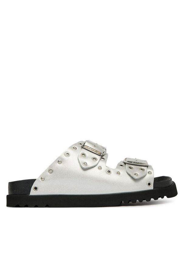 Klapki Scholl. Kolor: srebrny