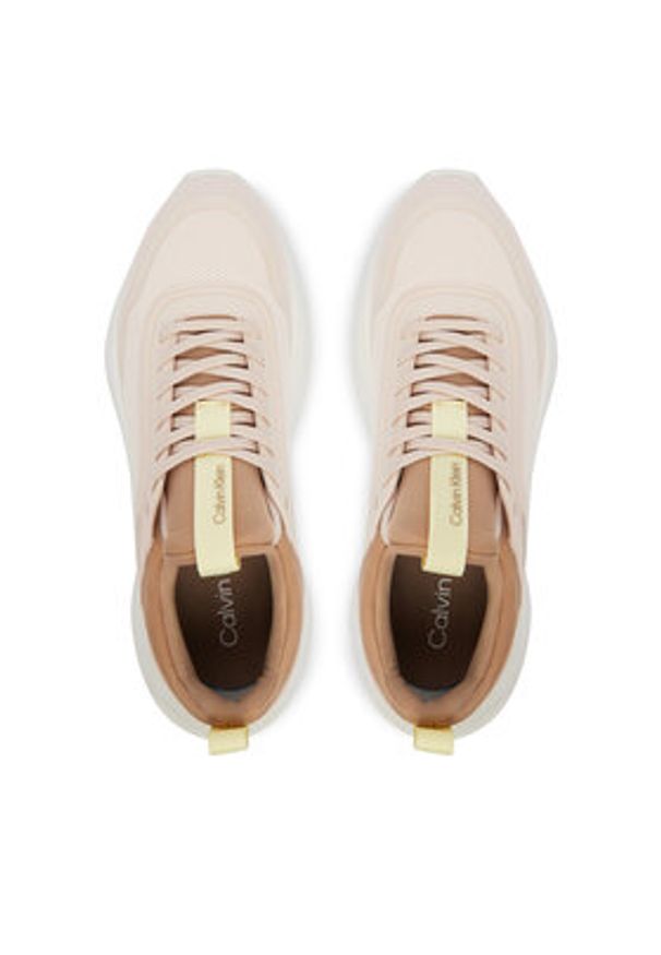 Calvin Klein Sneakersy Light Eva Run Sock Mesh HW0HW03023 Beżowy. Kolor: beżowy. Materiał: materiał. Sport: bieganie