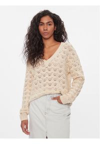 Pepe Jeans Sweter Grace PL702105 Beżowy Relaxed Fit. Kolor: beżowy. Materiał: bawełna #1