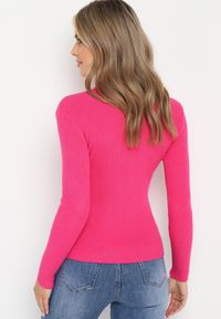 Born2be - Różowy Sweter z Golfem z Ozdobnym Wycięciem Essine. Typ kołnierza: golf. Kolor: różowy. Materiał: materiał. Sezon: zima #3