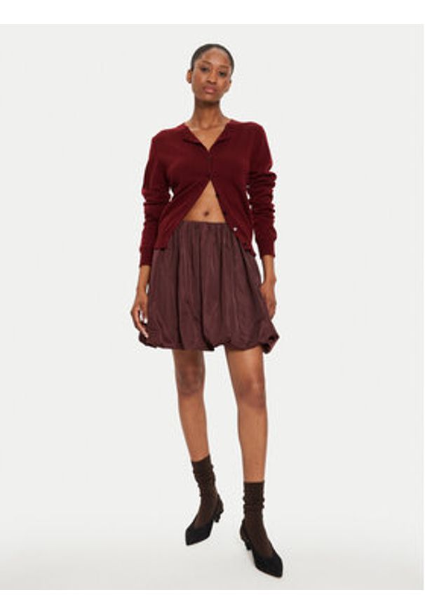 Herskind Kardigan Roselle 5241969 Bordowy Regular Fit. Kolor: czerwony. Materiał: kaszmir