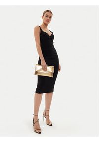 Elisabetta Franchi Sukienka koktajlowa AB-711-46E2-V360 Czarny Slim Fit. Kolor: czarny. Materiał: syntetyk. Styl: wizytowy